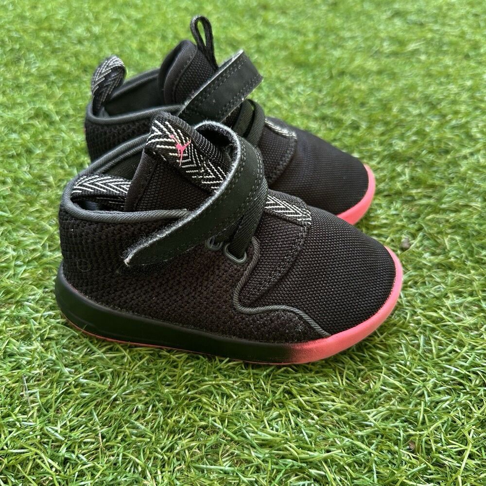 Air Jordan Eclipse Chukkaโ Infant Girl Sneakers Size 6C Black Pink Easy On